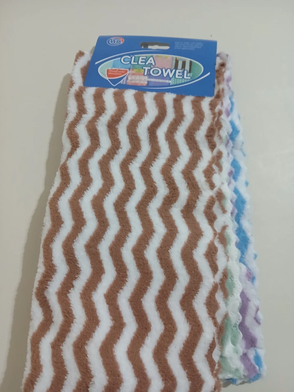 Cleaning Washcloth - Brown & White Chevron